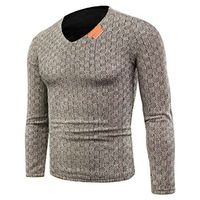 WM&MW Mens Sweater Slim Fit V Neck Knit Sweatshirt Pullover Shirt Jumper Knitwear Plus Szie (Khaki, Asian:XL)