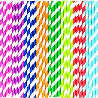 Mastersip Colored Paper Straws - 7.75" Standard Drinking Straws Paper