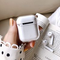 AirPods Case Protective Cover [Front LED Visible] Shockproof Hard PC Protective Transparent Skin Case Compatible with Apple AirPods 2 & 1（Clear）