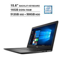 2020 Dell Inspiron 3000 15.6 Inch FHD 1080P Touchscreen Laptop, Intel Core i3-8145U up to 3.9GHz, Intel UHD 610, 16GB DDR4 RAM, 512GB SSD (Boot) + 500GB HDD, Backlit KB, HDMI, WiFi, Windows 10