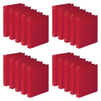 ACCO AccoHide 1 Inch Round Ring Binders, 8.5" x 11", Semi-Rigid Cover, Executive Red, 1 Case, 20 Binders/Case (A7039719CS)