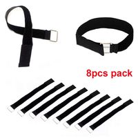 8pcs Pack Set 16 inch Cable Tie Down Straps Set, Reusable Hook Loop Fastening Nylon Cable Tie Wraps Metal Buckle