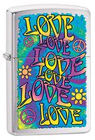 Zippo Personalized Message Engraved Customized Gift for Him for Her Love Peace Indoor Outdoor Windproof Lighter