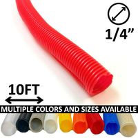 Electriduct 1/4" Split Wire Loom Tubing Polyethylene Flexible Conduit (0.25 Inch ID) - Red - 10 Feet