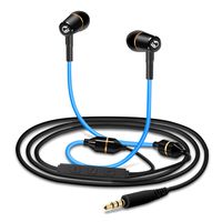 Tuisy Air Tube Headset - Upgraded Radiation Free Headphones Metal Binaural Earbuds Earphone with Microphone and Volume Control, EMF Protection, Universal for Cell Phones PC MP3, Blue