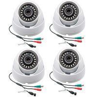Taber 1080p Dome Camera 4pc Set, 2mp TVI/AHD/CVI/960H 4 in 1, 3.6mm Wide Angel Lens, Night Version up to 65ft, Surveillance Cameras