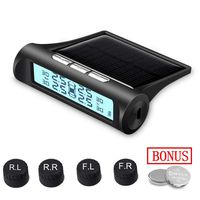B-Qtech Solar Power Tire Pressure Monitoring System Wireless TPMS Monitor with 4 External Sensors Adjustable Display Angle-Solar System