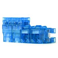 CAT6 RJ45 Transparent Unshielded Keystone Jacks Module for Faceplate & Wall Box & Patch Panel, 5pcs/pack (Blue)