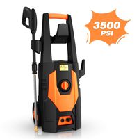 mrliance 3500PSI Electric Pressure Washer, 2.0GPM Electric Power Washer High Pressure Washer with Spray Gun, Brush, and 4 Quick-Connect Spray Tip (Orange)
