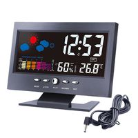 Lomanda Digital Alarm Clock 5.5" Colorful Display Screen with Weather Forecast/Date/Indoor Humidity Temperature/Snooze/Charging Cable ...