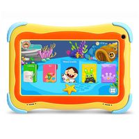 YUNTAB Kids 7 inch Tablet - 2019 Upgrade, Android 8.1 OS, Pre-Installed Kids Games, 1GB RAM 16 GB ROM, Premium Parent Control, GMS Certified, A50 Cortex-A7 Quad Core CPU, Protecting Angles (Yellow)