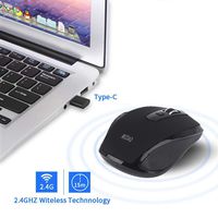 Type C Wireless Mouse, Ergonomic 2.4Ghz USB C Wireless Mouse for MacBook 12", MacBook Pro 2018/2019, Chromebook and More USB C Devices [Ship from USA Directly]