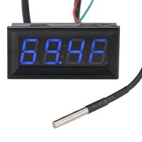 Drok Led Voltage Fahrenheit Temperature Time Digital Multimeter Dc 030V 12V/24V Voltmeter Thermometer Clock 3In1 Multi Meter Gauge Panel