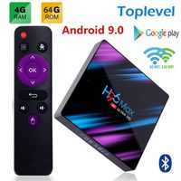 Android 9.0 H96 Max TV Box 4GB RAM/64GB, Penta-Core Mali-450 Up to 750Mhz+, RK3318 Quad-Core 64bit Cortex-A53, H.265 Decoding 2.4GHz/5GHz WiFi Smart TV Box