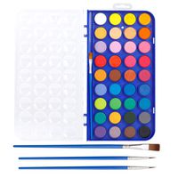 36 Pack Watercolor Pan Set, Smart Color Art Watercolor Paint Set with 4 Brushes,Easy to Blend Colors, Perfect for Kids Adults