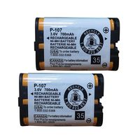 3.6v 700mAh HHR-P107 Rechargeable Cordless Phone Battery Compatible with for Panasonic HHR-P107 HHRP107 HHR-P107A HHRP107A Cordless Telephone (Pack of 2) BAOBIAN