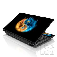 LSS 15 15.6 inch Laptop Notebook Skin Sticker Cover Art Decal Fits 13.3" 14" 15.6" 16" HP Dell Lenovo Apple Asus Acer Compaq (Free 2 Wrist Pad Included) Ying Yang Fire