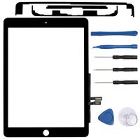 Li-SUN Touch Screen Digitizer for 2018 iPad 9.7" (A1893 A1954), Front Glass Replacement with Repair Tool Kit + Adhesive (Black, Without Home Button)