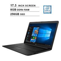 HP 2020 Newest 17.3 Inch Premium Laptop, Intel Quad-Core i5-8265U up to 3.9 GHz, Intel UHD 620, 8GB DDR4 RAM, 256GB SSD, Webcam, DVD, HDMI, WiFi, Bluetooth, Windows 10 Home, Black
