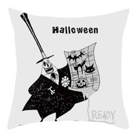Bosji (17.72" x 17.72") Pillow Covers,Happy Halloween Decoration Bat Ghost Castle Throw Pillowcase Bedroom Decor Cloth Printed Zipper Sofa Pillow Case