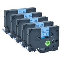 GREENCYCLE 5 Pack Replacement TZ-531 TZE-531 8m 12mm Black on Blue Label Tape Compatible for Brother P-Touch Printers