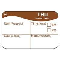DayMark Day of The Week 1" x 1.5"  Dissolvable Label, Thursday (250 per Roll)