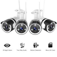Outdoor Security Camera - 1080P Outdoor Cameras Wireless, FHD Night Vision, Motion Detection, IP66 Waterproof, Two-Way Audio, Work with Alexa, Cloud Storage, 128G SD Card Support (4 Pack)