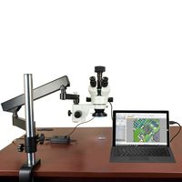 OMAX 3.5X-90X 18MP USB3 Digital Stereo Microscope on Articulating Arm Stand with 144 LED Ring Light