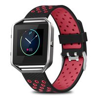 Jobese Compatible with Fitbit Blaze Bands, Two-Tone Soft Breathable Bands with Silver Metal Frame Compatible with Fitbit Blaze Silicone Accessories Wristbands