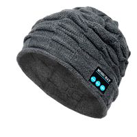 Rakkiss Knit Cap Unisex Bluetooth Music Wireless Smart Beanie Hat Novelty with Handsfree Music Speaker Gray