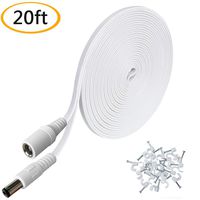 2.1mm x 5.5mm Extension Cord 20FT/6 Meters,DC 12v Power Supply Adapter CCTV Security Camera Surveillance Indoor Wireless IP Camera Dvr Standalone LED Strip, Car, 12 Volt Male to Female Plug Cable