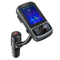 Nulaxy Bluetooth FM Transmitter for Car, 1.8" Color Screen Wireless Radio Adapter with QC3.0 & 5V 2.4A Charging, Support USB Flash Drive, microSD Card, Handsfree Calls, Aux Play, EQ Modes- KM35 Grey