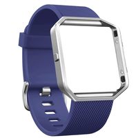SKYLET Compatible with Fitbit Blaze Bands with Frame, Silicone Replacement Bands Breathable Sport Strap Compatible with Fitbit Blaze Fitness Watch Women Men Black