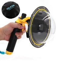 Vicdozia Telesin 6 inches Dome Port Lens Compatible with GoPro Hero7 Black/Hero6/Hero5/HERO(2018) Waterproof Housing Case Hand Floating Grip Trigger, Transparent Cover Underwater Diving Photography