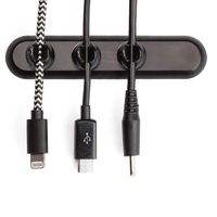 C-Slide Magnetic Cable Organizer - 3-Clip Cable Quacks Cord Clips - Desktop Cable Management, Home or Office Cord Organizer 3.5" L x 0.75" W x 0.55" Tall - Power & Mouse Cord Management