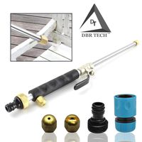 DBR Tech TM Hydro Jet High Pressure Power Washer, Pressure Washer Gun Whit Garden Hose End, Hydrojet Power Washer Nozzle. Black