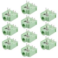 uxcell PCB Mount 3.5mm 5 Pin Socket Headphone Stereo Jack Audio Video Connector PJ307 Green 10Pcs