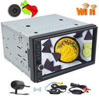 Android 8.1 Oreo Car Stereo Double Din Head Unit 7 inch GPS Navigation 8-Core Video Player,Supports WiFi,Bluetooth,Fastboot,MirrorLink,Aux,OBD2,DVR,Dual Cam-in,Subwoofer with Wireless Camera