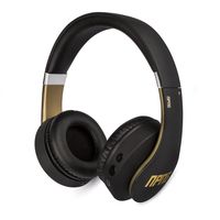 No Proof No Glory NP-2 Bluetooth Wireless/Wired Over-Ear Headphones | Stereo | Adjustable | Flex Anti-Tangle Cable | Microphone | Remote Control - Black/Gold (VEP-022-NPNG)