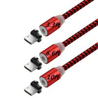 UGI Magnetic Charger Cable Micro USB Cable 3.3ft 6.6ft 10ft Nylon Braided Cord for LG HTC Samsung S5 S6 S7 Note 5 PS4 Kindle More Android Micro USB Devices