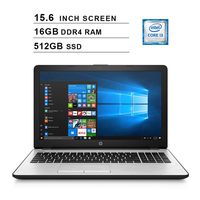 2019 Premium HP 15 15.6 Inch HD Laptop (Intel Dual Core i3-7100U 2.4 GHz, 16GB DDR4 RAM, 512GB SSD, Intel UHD Graphics 620, WiFi, HDMI, Bluetooth, Windows 10) (Silver)