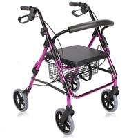LBYMYB Collapsible Walker Assisted Walking Frame Purple Disabled Elderly Shopping Cart Four-Wheeled Trolley Wheelchair