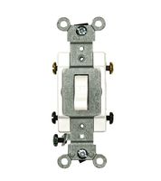 Leviton CSB2-15W 15 Amp, 120/277 Volt, Toggle Double-Pole AC Quiet Switch, Commercial Grade, Grounding, White