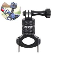 SUREWO Bike Handlebar Mount,360 Degrees Rotation Aluminum Bicycle Seatpost Mount Compatible with GoPro Hero 8/7/(2018) 6 5 Black,4 Session,4 Silver,3+,DJI Osmo Action,AKASO,YI,Campark and More