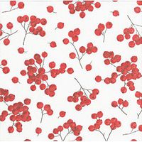 Berry Gathering Ivory/Red-Paper Linen Napkin Airlaid (15, Cocktail)