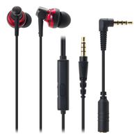 Audio-Technica ATH-CKM500ISRD In-Ear Headphones for Smartphone - Red
