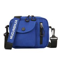 Fashionhe Women's Canvas Pocket Bag Crossbody Bag Shoulder Bag Slant Bag Outdoor Backpack Travel Daypack(Blue)