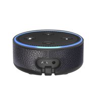 Ashipher Amazon Echo Dot Case - Wall Mount Portable Protective Hard Case with Leather Wall Holder Mount for Amazon Echo Dot (2nd Generation) (Black)
