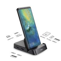 Samsung Docking Station, Baseus USB Type C HUB Docking Station for Samsung Galaxy S10/S9/S8/S10+/S9+ Note 9/8 Dex Station USB-C to HDMI Dock Power Adapter for Huawei P30 P20 Pro, Mate 10 and More