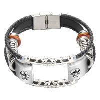 somoder Leather Bands Compatible Fitbit Alta HR & Fitbit Alta, Handmade Vintage Fashion Alloy Leather Bracelet Replacement for Fitbit Alta Bands, Adjustable 5.5" - 8.5"